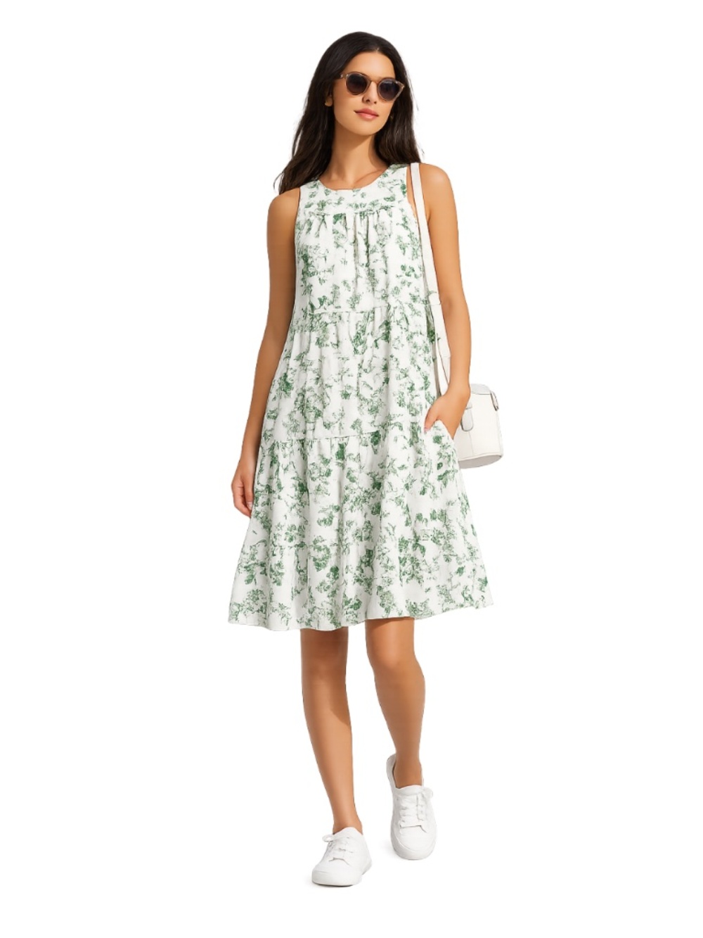 Gal Meets Glam | Sleeveless White Floral Sundress